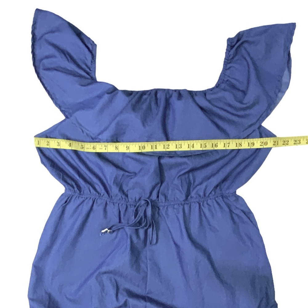 Vonda Off Shoulder Wide Leg Romper Jumpsuit Denim Blue Women’s Plus 3XL - Picture 6 of 15